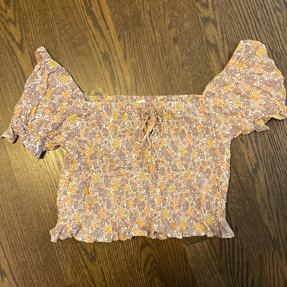 Faithfull The Brand floral smocked crop top